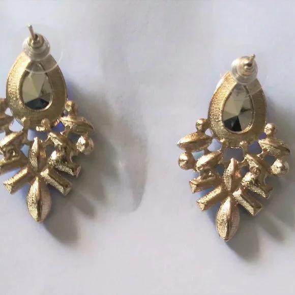 Women's Rhinestones Earrings Blue Multicolor Pierced Ears - Picture 6 of 9